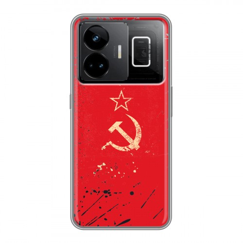 Полупрозрачный дизайнерский пластиковый чехол для Realme GT3 Флаг СССР
