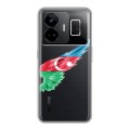 Полупрозрачный дизайнерский пластиковый чехол для Realme GT3 Флаг Азербайджана