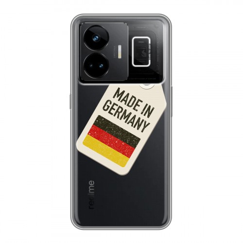 Полупрозрачный дизайнерский пластиковый чехол для Realme GT3 Флаг Германии