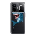 Полупрозрачный дизайнерский пластиковый чехол для Realme GT3 Прозрачные акулы