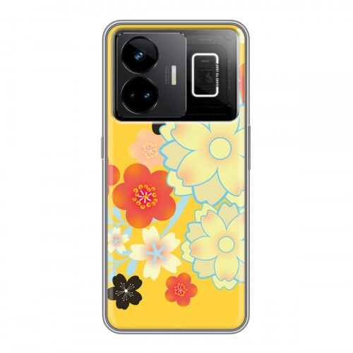 Дизайнерский силиконовый чехол для Realme GT3 Цветы кимоно