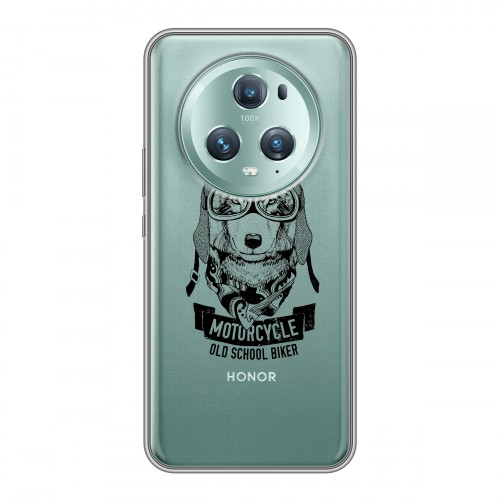 Полупрозрачный дизайнерский пластиковый чехол для Huawei Honor Magic 5 Pro Волки