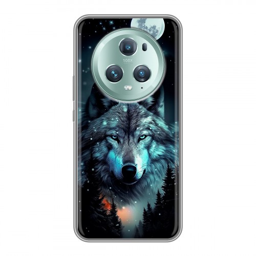 Дизайнерский силиконовый чехол для Huawei Honor Magic 5 Pro Волк и луна