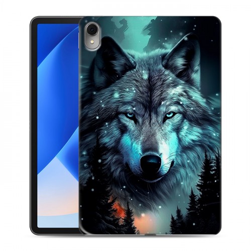 Дизайнерский силиконовый с усиленными углами чехол для Huawei MatePad 11 (2023) Волк и луна