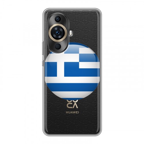 Полупрозрачный дизайнерский пластиковый чехол для Huawei Nova 11 Pro флаг греции