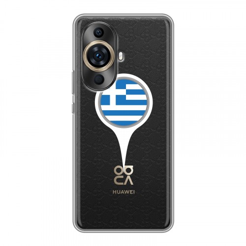 Полупрозрачный дизайнерский силиконовый чехол для Huawei Nova 11 Pro флаг греции
