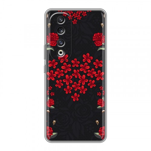 Дизайнерский силиконовый чехол для Huawei Honor 90 Pro Цветочный арт-деко
