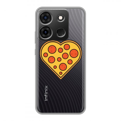 Полупрозрачный дизайнерский пластиковый чехол для Infinix Smart 7 Plus Прозрачная Пицца