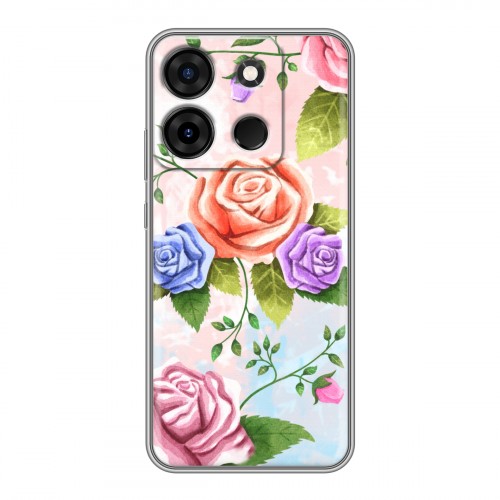 Дизайнерский силиконовый чехол для Infinix Smart 7 Plus Романтик цветы