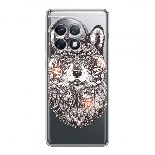 Полупрозрачный дизайнерский пластиковый чехол для OnePlus Ace 2 Pro Волки 