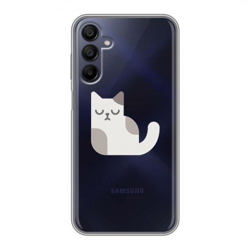 Полупрозрачный дизайнерский пластиковый чехол для Samsung Galaxy A15 Прозрачные кошки