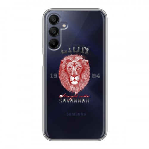 Полупрозрачный дизайнерский пластиковый чехол для Samsung Galaxy A15 Символика льва