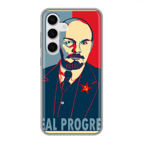 Дизайнерский силиконовый чехол для Samsung Galaxy S24 Владимир Ленин