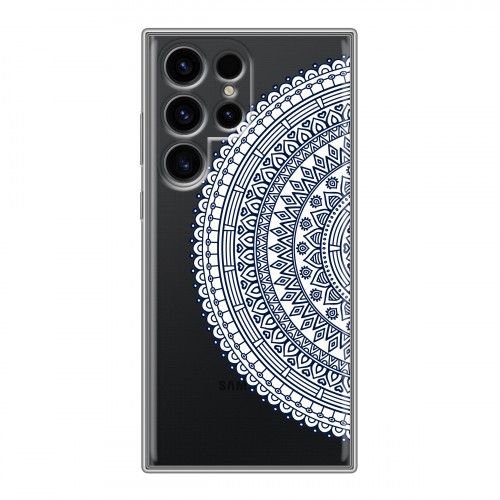 Полупрозрачный дизайнерский пластиковый чехол для Samsung Galaxy S24 Ultra Прозрачные мандалы