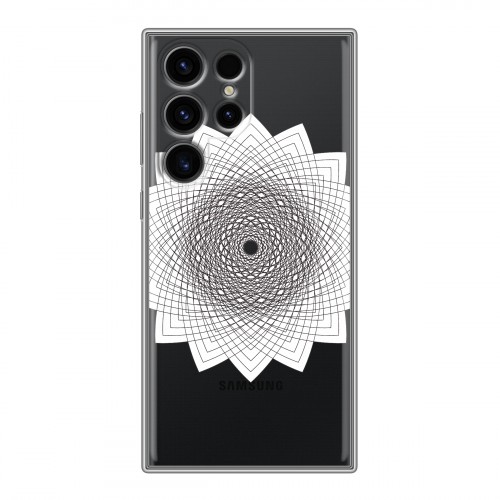 Полупрозрачный дизайнерский силиконовый чехол для Samsung Galaxy S24 Ultra Прозрачные мандалы