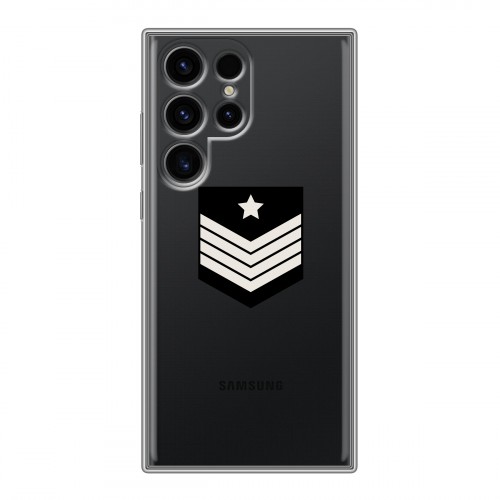 Полупрозрачный дизайнерский силиконовый чехол для Samsung Galaxy S24 Ultra Армия