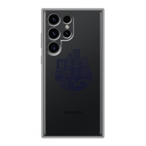 Полупрозрачный дизайнерский силиконовый чехол для Samsung Galaxy S24 Ultra Прозрачные париж
