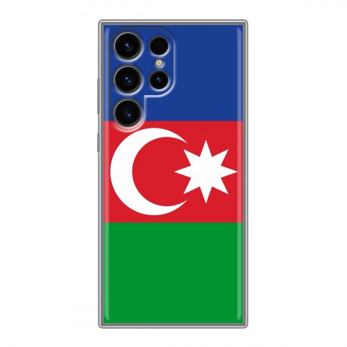 Дизайнерский силиконовый чехол для Samsung Galaxy S24 Ultra Флаг Азербайджана