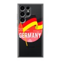 Полупрозрачный дизайнерский пластиковый чехол для Samsung Galaxy S24 Ultra Флаг Германии
