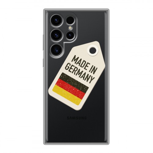 Полупрозрачный дизайнерский пластиковый чехол для Samsung Galaxy S24 Ultra Флаг Германии