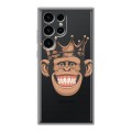 Полупрозрачный дизайнерский силиконовый чехол для Samsung Galaxy S24 Ultra Прозрачные обезьяны