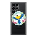 Полупрозрачный дизайнерский силиконовый чехол для Samsung Galaxy S24 Ultra Прозрачные попугаи