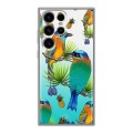 Дизайнерский силиконовый чехол для Samsung Galaxy S24 Ultra Птицы и фрукты