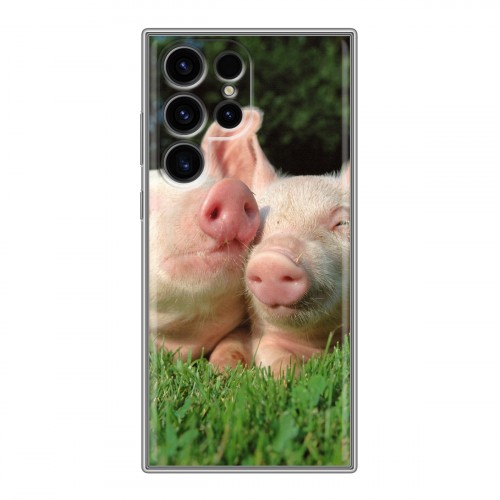 Дизайнерский силиконовый чехол для Samsung Galaxy S24 Ultra Свинки