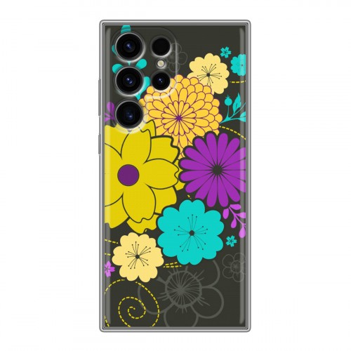 Дизайнерский силиконовый чехол для Samsung Galaxy S24 Ultra Цветы кимоно
