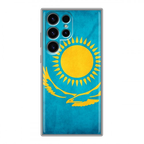 Дизайнерский силиконовый чехол для Samsung Galaxy S24 Ultra Флаг Казахстана