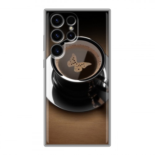 Дизайнерский силиконовый чехол для Samsung Galaxy S24 Ultra Кофе напиток