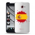 Полупрозрачный дизайнерский пластиковый чехол для HTC Butterfly S флаг Испании