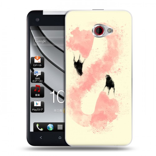 Дизайнерский пластиковый чехол для HTC Butterfly S Розовые фламинго