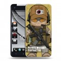 Дизайнерский пластиковый чехол для HTC Butterfly S Армейцы мультяшки