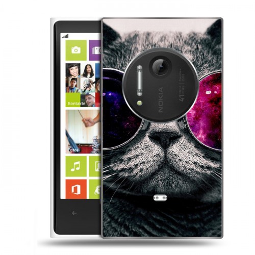 Дизайнерский пластиковый чехол для Nokia Lumia 1020 Неоновый кот