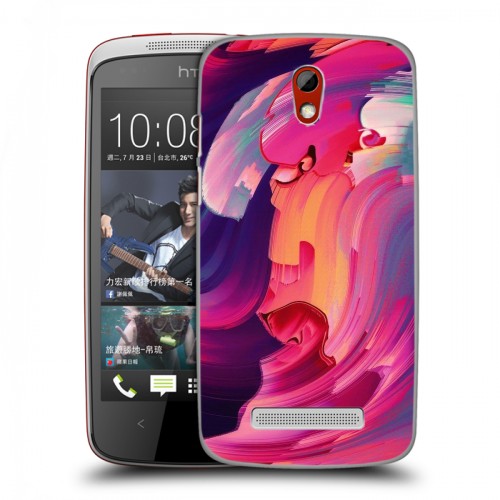 Дизайнерский пластиковый чехол для HTC Desire 500 Размытые краски