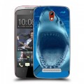 Дизайнерский пластиковый чехол для HTC Desire 500 Акулы