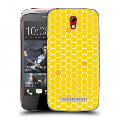 Дизайнерский пластиковый чехол для HTC Desire 500 Пчелиные узоры