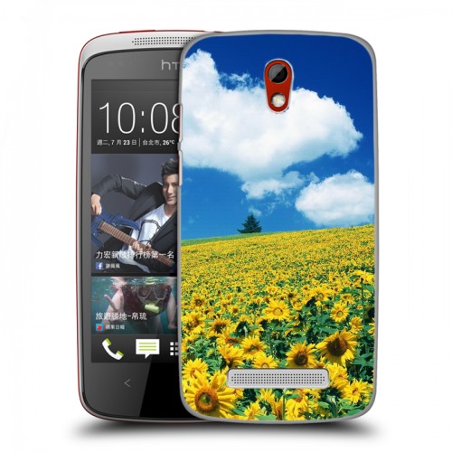 Дизайнерский пластиковый чехол для HTC Desire 500 Подсолнухи