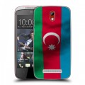 Дизайнерский пластиковый чехол для HTC Desire 500 Флаг Азербайджана