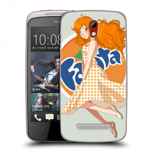 Дизайнерский пластиковый чехол для HTC Desire 500 Fanta