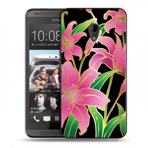 Дизайнерский силиконовый чехол для HTC Desire 700 Люксовые цветы