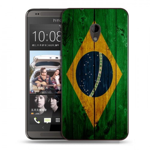 Дизайнерский силиконовый чехол для HTC Desire 700 Флаг Бразилии