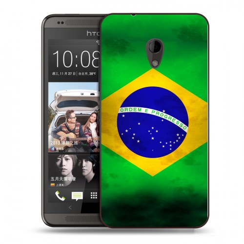 Дизайнерский пластиковый чехол для HTC Desire 700 Флаг Бразилии
