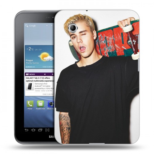Дизайнерский силиконовый чехол для Samsung Galaxy Tab 2 7.0 Джастин Бибер