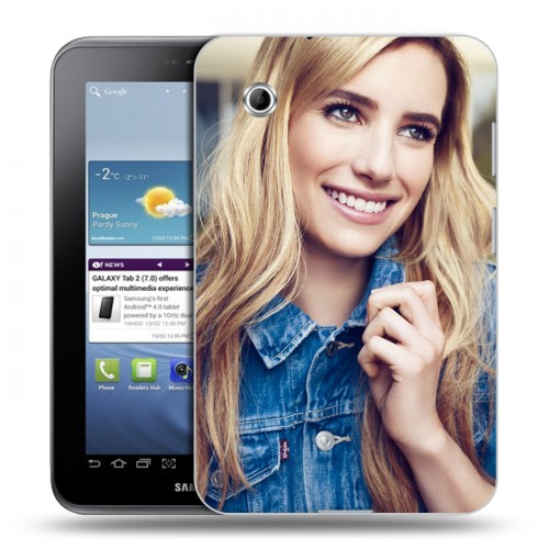 Дизайнерский силиконовый чехол для Samsung Galaxy Tab 2 7.0 Эмма Робертс