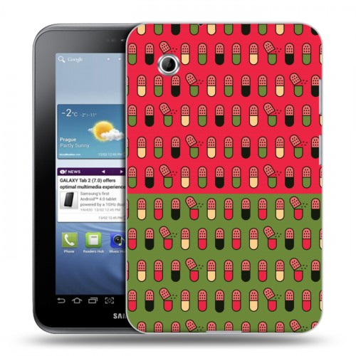 Дизайнерский силиконовый чехол для Samsung Galaxy Tab 2 7.0 Разноцветные таблетки