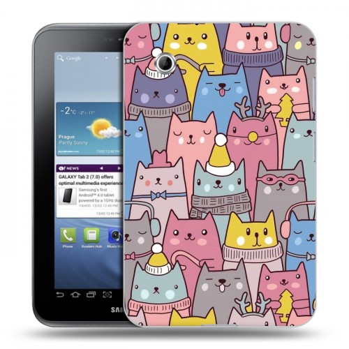 Дизайнерский силиконовый чехол для Samsung Galaxy Tab 2 7.0 Коты