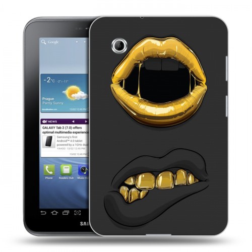 Дизайнерский силиконовый чехол для Samsung Galaxy Tab 2 7.0 Черное золото