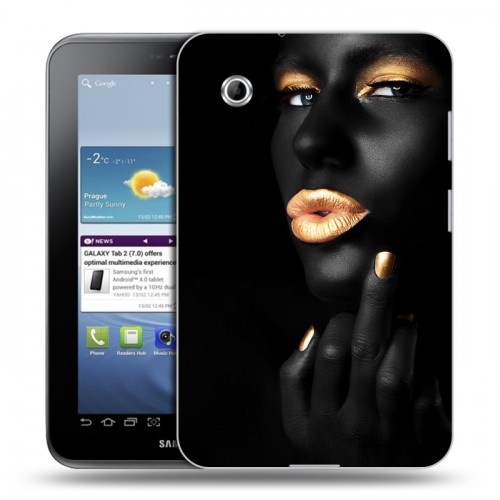 Дизайнерский силиконовый чехол для Samsung Galaxy Tab 2 7.0 Черное золото